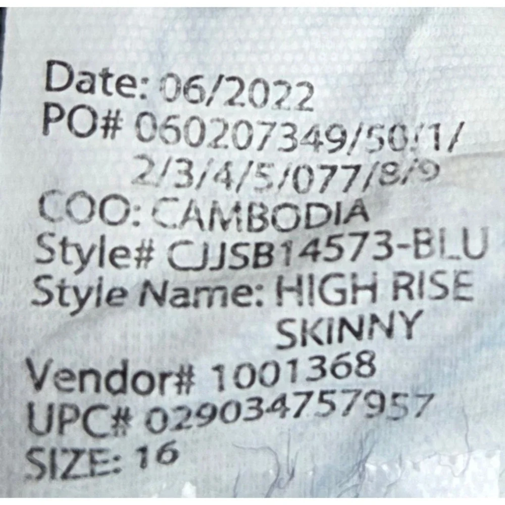 Jessica Simpson‎ Womens High Rise Skinny Jeans Blue Size 16 CJJSB14573-BLU